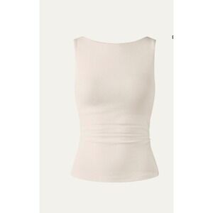 NWT OGL Womens Open Back Brami Tank Top 2XL Ribbed Plantive Ruched Minimalist